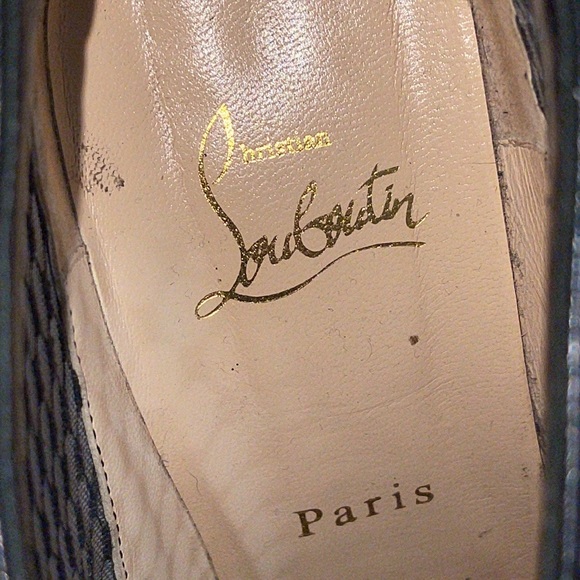 Authentic Christian Louboutin Black Suede Mesh Anna May Leather Ankle Boots - Picture 7 of 13